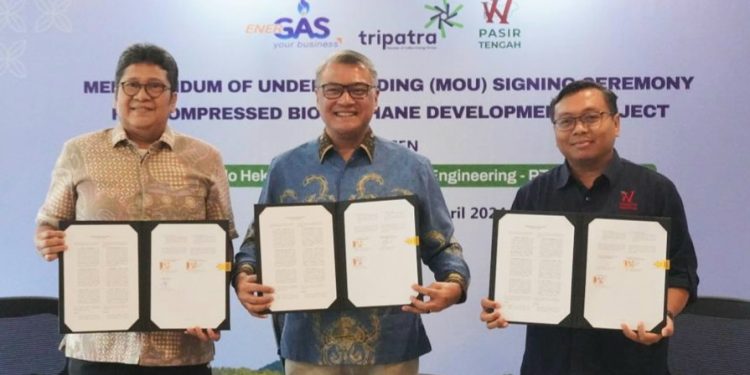 Dukung Energi Hijau, Energasindo Heksa Karya, Tripatra dan Pasir Tengah Berkolaborasi Kembangkan Compressed Bio Methane (“CBM”)