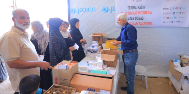 PMI Lanjutkan Layanan Kesehatan Keliling di Kamp Pengungsian Khan Younis