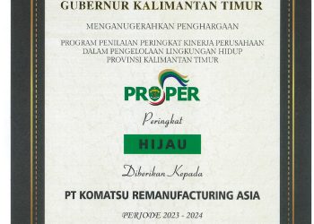 Grup United Tractors Raih PROPER HIJAU dan BIRU dari Pemerintah Provinsi Kalimantan Timur