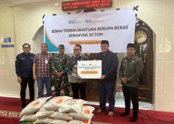 BSI Maslahat Salurkan Bantuan 10 Ton Beras di Kabupaten Tanah Datar, Padang