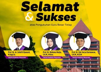 Universitas Indonesia Kukuhkan Tiga Guru Besar Tetap FKM
