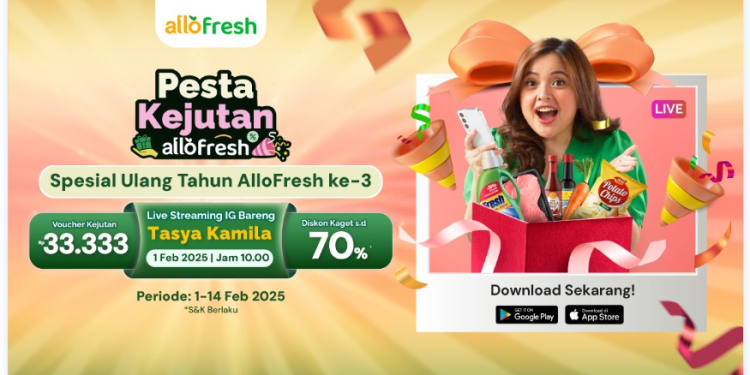 Di PESTA KEJUTAN Anniversary Ke-3, AlloFresh Traktir Pengguna Gelontoran Diskon dan Promo