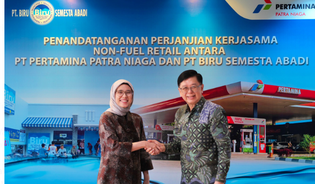 Biru Semesta Abadi dan Pertamina Patra Niaga Lakukan MoU Guna Perluas Bisnis Non-Fuel Retail (NFR) di SPBU Pertamina