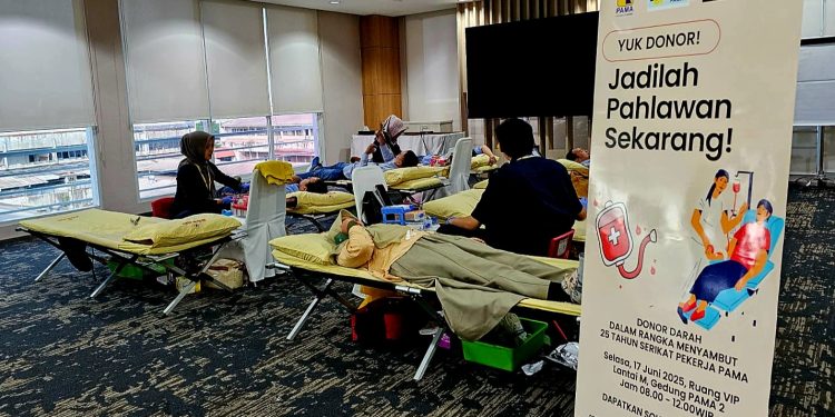 Peringati HUT ke-25 Serikat Pekerja PAMA Gelar Donor Darah di Kantor Pusat Jakarta
