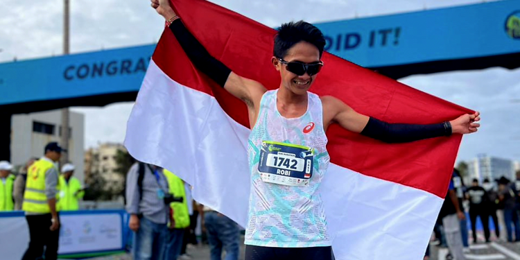 Robi Syianturi Kembali Pertajam Rekor Nasional Half Marathon di Casablanca Marathon 2025