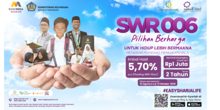 Bank Mega Syariah Tawarkan Produk Wakaf Investasi SWR 006, Imbal Hasil 5,70%