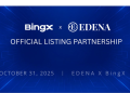 EDENA Announces BingX Listing on October 31, 2025, with Global Top 5 Exchange Listings to Follow