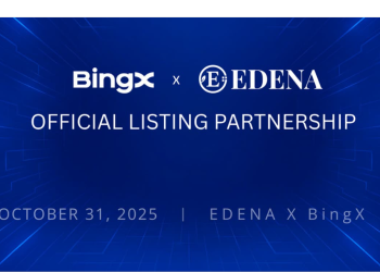 EDENA Announces BingX Listing on October 31, 2025, with Global Top 5 Exchange Listings to Follow