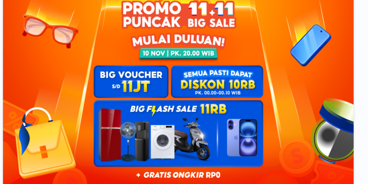 Puncak Shopee 11.11 Big Sale 2025 Hadirkan Segudang Penawaran dan Promo Spesial Sepanjang Hari