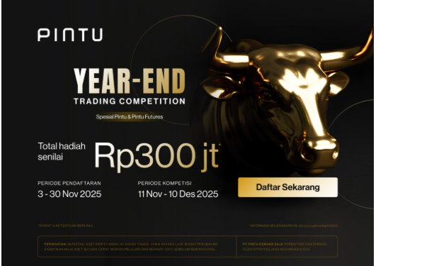 Aplikasi PINTU Gelar Year-End Trading Competition 2025 Berhadiah Total Rp300 Juta!