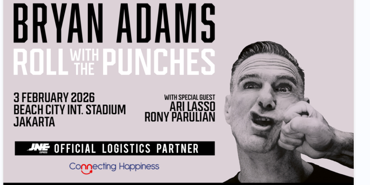 JNE Resmi Jadi Official Logistics Partner Konser Bryan Adams di Jakarta
